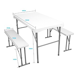 Spinifex 3 Piece Picnic Table Set White 3 Piece