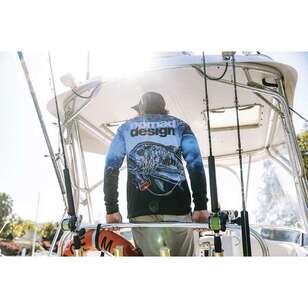 Nomad Design GT Hookup Underwater Collared Fishing Shirt Blue
