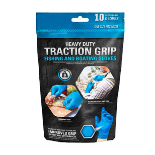 Gorilla Grip Heavy Duty Traction Gloves 10 Pack Blue One Size Fits Most