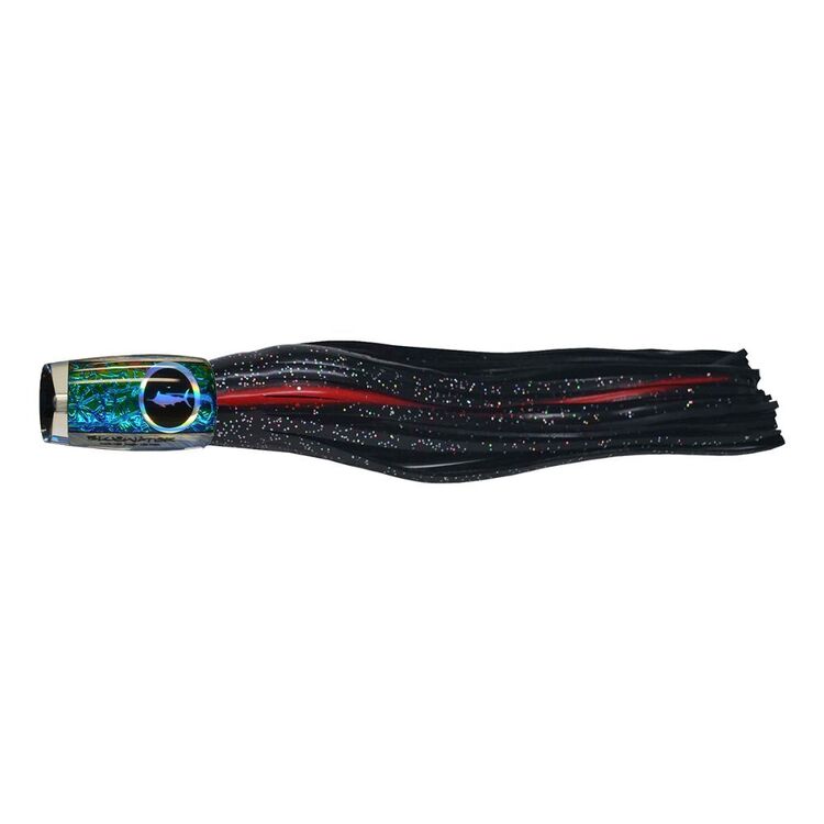 Bluewater Pop Skirted Trolling Lure 4in Black & Red 4 in