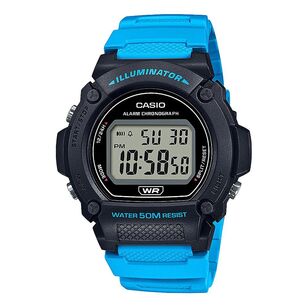 Casio Watch W219H 2A2 Black & Blue One Size Fits Most