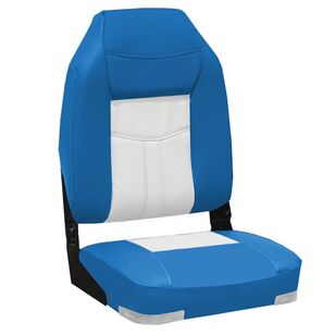 Oceansouth Deluxe High Back Folding Seat Blue & White