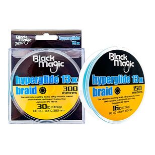 Black Magic 13x Hyperglide Braid Line 150 Metre Spool Tekapo Blue