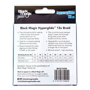Black Magic 13x Hyperglide Braid Line 150 Metre Spool Tekapo Blue