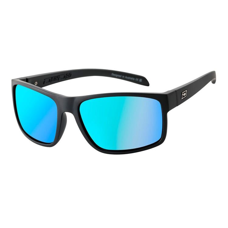Dirty Dog Blast 53706 Sunglasses - Satin Black / Ice Blue Mirror Polarised Lenses
