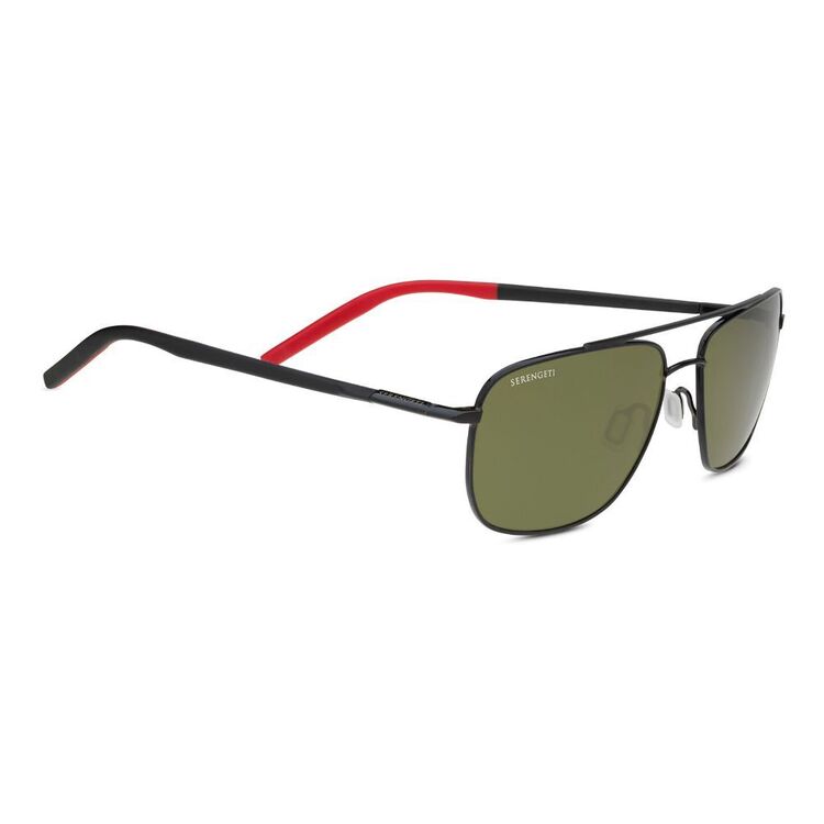Serengeti Tellaro 8818 Sunglasses - Shiny Black & Red / 555 Polarised Lenses