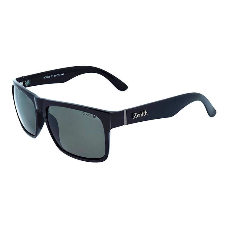 Zenith Bones Sunglasses - Black / Smoke Polarised Lenses