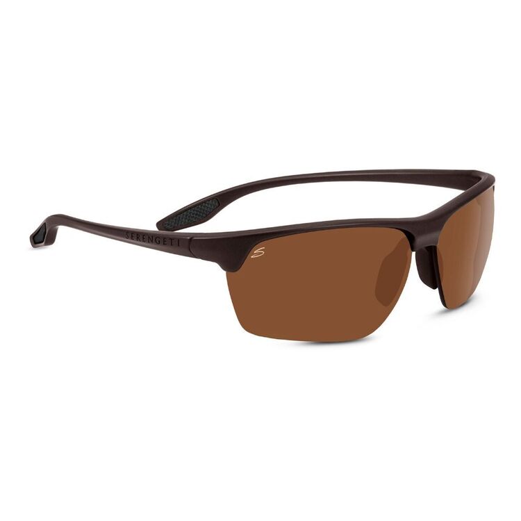 Serengeti Linosa Sunglasses - Sanded Dark Brown / Drivers Polarised Lenses