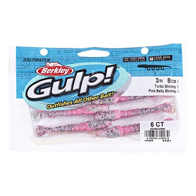 Berkley Gulp! Turbo Shrimp Lure 3 inch Pink Belly Shrimp