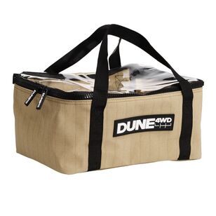 Dune Medium Canvas Storage Bag With Clear Top Brown Medium