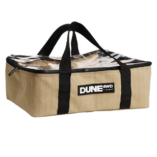 Dune Large Canvas Storage Bag With Clear Top Brown Large