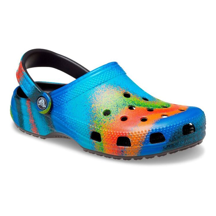 Crocs Unisex Classic Spray Dye Clog Black & Multicoloured M5 / W7