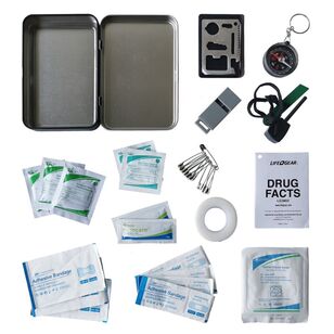 Life+Gear First Aid & Survival Tin 32 Piece Kit