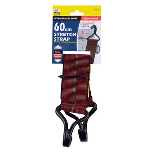 Gripwell 60cm Flat Stretch Strap With Aluminium Hooks Red 60 cm