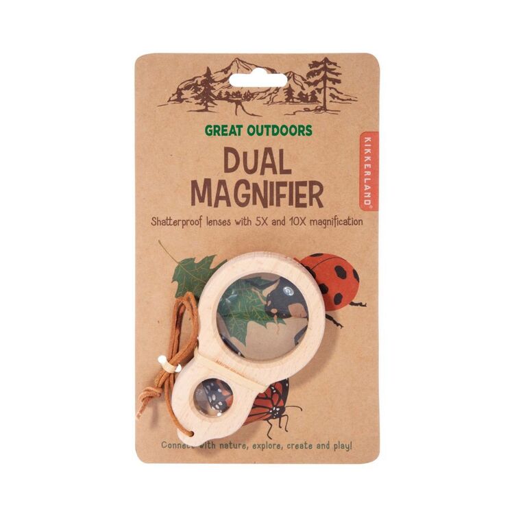 Kikkerland Great Outdoors Dual Magnifier Clear