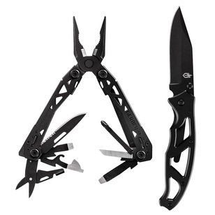 Gerber Suspension-NXT Multitool + Paraframe Clip Folding Knife Set Black