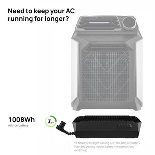 EcoFlow Wave Add-On Air Conditioner Battery Black & Grey