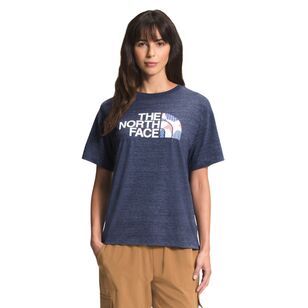 The North Face Women's Half Dome Tri-Blend Short Sleeve Tee Navy & TNF Blue