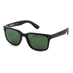 Carve Rival Sunglasses Gloss Black & Green Polarised One Size Fits Most