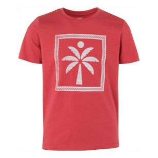 Cape Youth Boys Palm Tree Tee Red