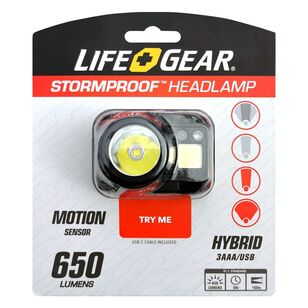 Life + Gear 650 Lumen Rechargeable Hybrid Headlamp Multicoloured 650 Lumens
