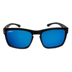 Spotters Crypto Sunglasses Matte Black & Blue Mirror Lens