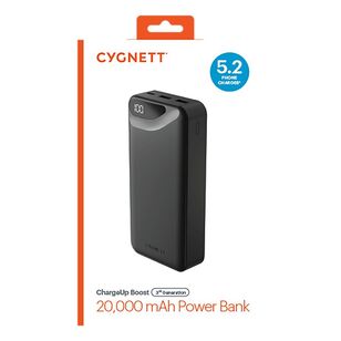 Cygnett ChargeUp Boost Gen3 20,000mAH Power Bank Black 20K