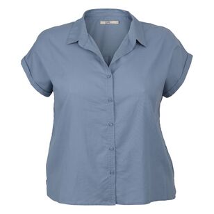 Cape Women's Elowen Plus Size Short Sleeve Shirt Cornflower