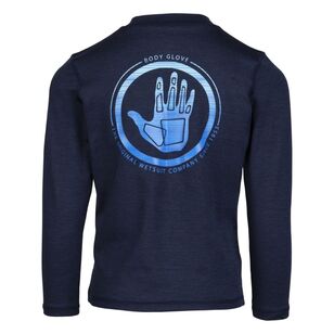 Body Glove Kids Long Sleeve PTD Hand Logo Rash Vest Midnight Blue Marle