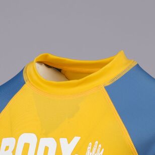 Body Glove Kids Long Sleeve Logo Rash Vest Golden Cob