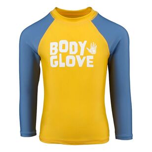 Body Glove Kids Long Sleeve Logo Rash Vest Golden Cob