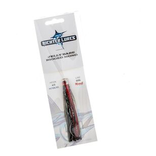 Richter Jelly Babe Rigged Mono Lure Black, Red Stripe & Silver Foil