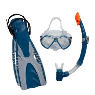 Body Glove Quantum Adult 4 Piece Snorkel Set Blue & Grey