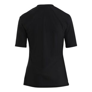 Body Glove Women's Core Full Zip Short Sleeve Rash Vest Black