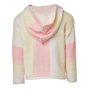 Trip In A Van Kids Knitted Poncho Coral / Honey / Cream