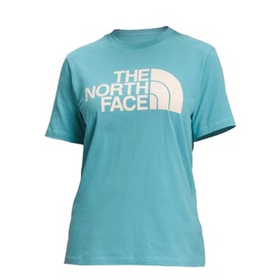 The North Face Women's Short Sleeve Half Dome Tee Reef Waters / Gardenia White