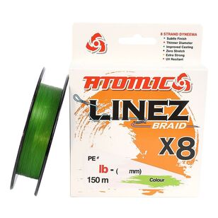 Atomic Linez 8X Braid Line 150M Spool 10LB Green 10Lb/150M