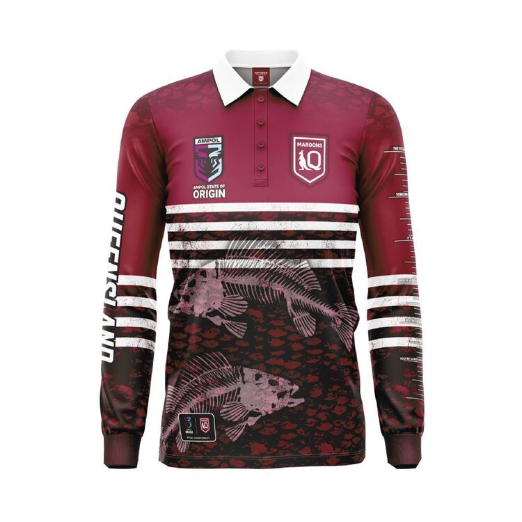 State of Origin 2023 Kids Sublimated Fishing Shirt Maroons State Of
