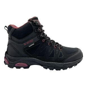 Hi Tec Men's Fast Hike Mid Waterproof Hiking Boots Black & Red Brick