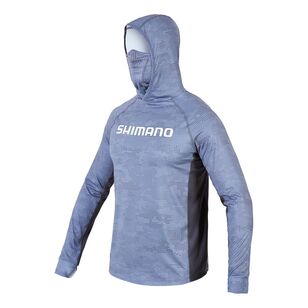 Shimano Hooded Technical Long Sleeve Shirt Grey Dot Camo S