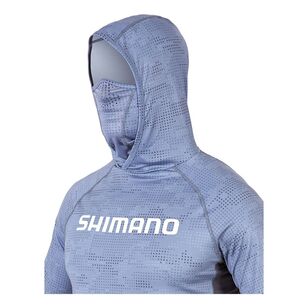 Shimano Hooded Technical Long Sleeve Shirt Grey Dot Camo
