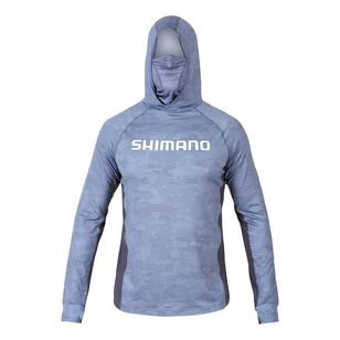 Shimano Hooded Technical Long Sleeve Shirt Grey Dot Camo