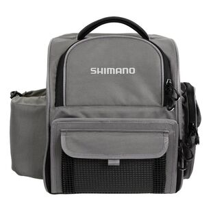 Shimano Medium Tackle Backpack with Side Cooler Grey & Black