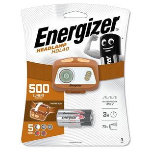 Energizer 500 Lumen HDL40 3AAA Headlamp Grey 500 Lumens