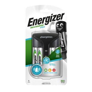 Energizer Pro Charger With 4 AA Rechargeable Batteries Black