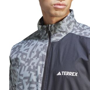 adidas Men's Terrex Run Wind Jacket Silver & Black