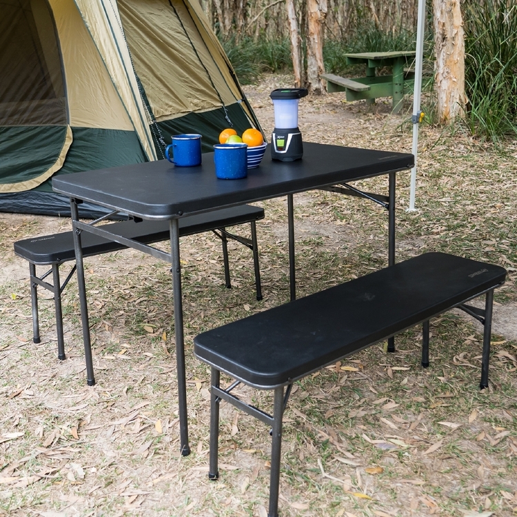 Oztrail Ironside Picnic Table Set Charcoal
