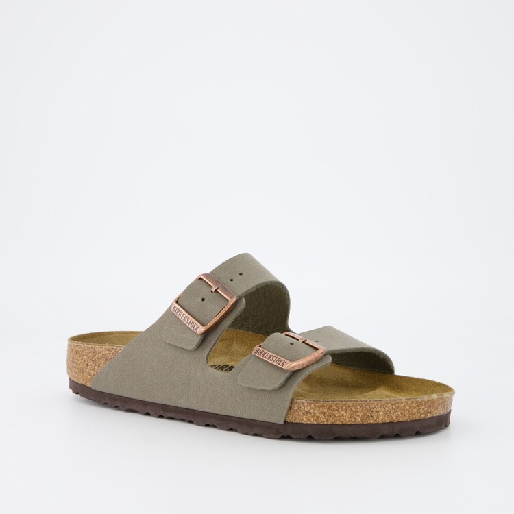 Birkenstock Men's Arizona Birkibuc Sandals Nubuck Stone 36