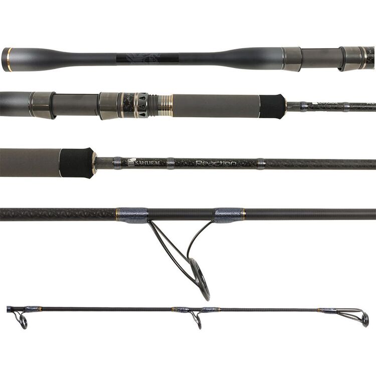 Samurai Reaction 7FT 15-25LB 1.5 Piece Spin Fast Rod Black 7Ft/15-25Lb