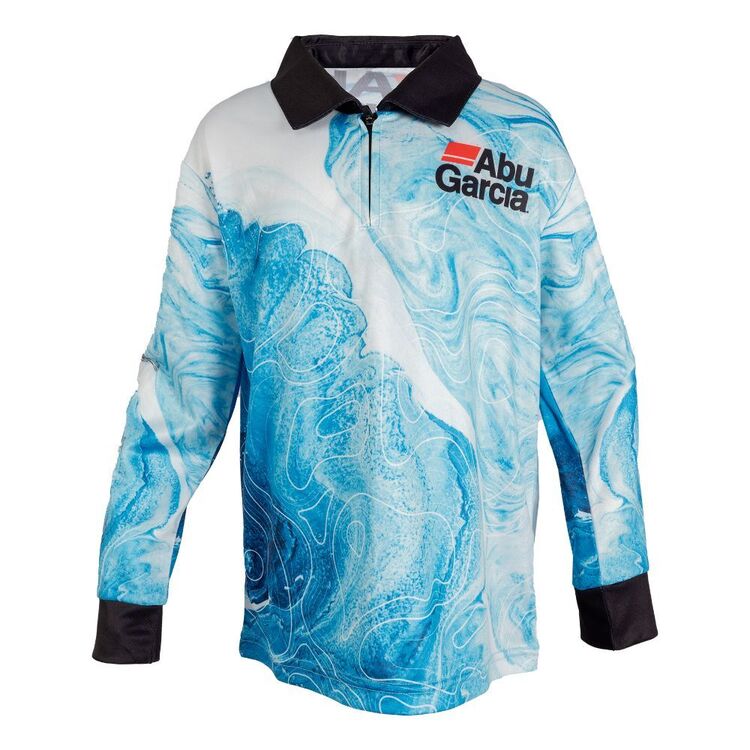 Aby Garcia Tropographic Blue Kids Sublimated Fishing Shirt Topographic Blue